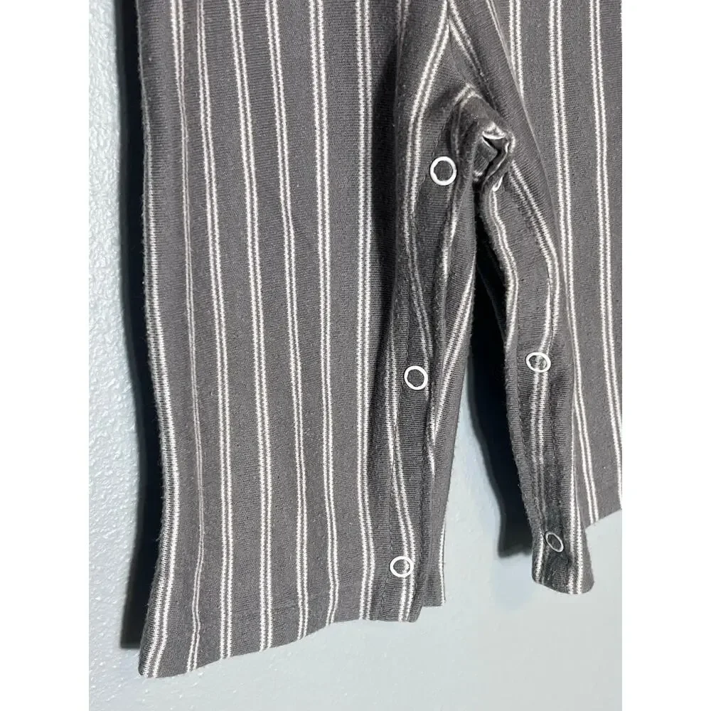 Doe Spun Vintage Baby One Piece 18 Months Stripe Pant Bow Tie Buttons Suspenders